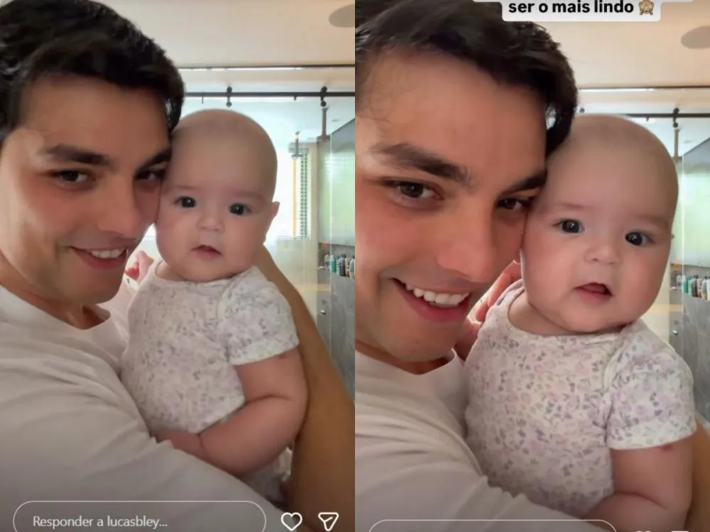 Lucas Bley e Lucas Rangel vivem momento inesperado com a filha e divertem a web