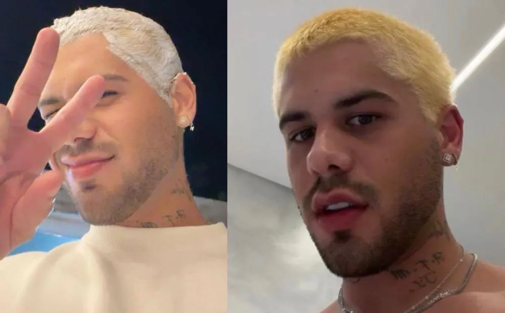 Zé Felipe tenta adotar cabelo nevado, mas primeira etapa da mudança não sai como esperado