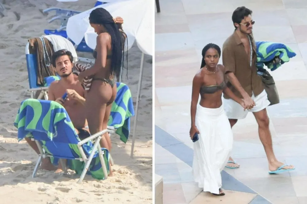 Duda Santos e Tiago Iorc aumentam rumores de romance após passeio na praia