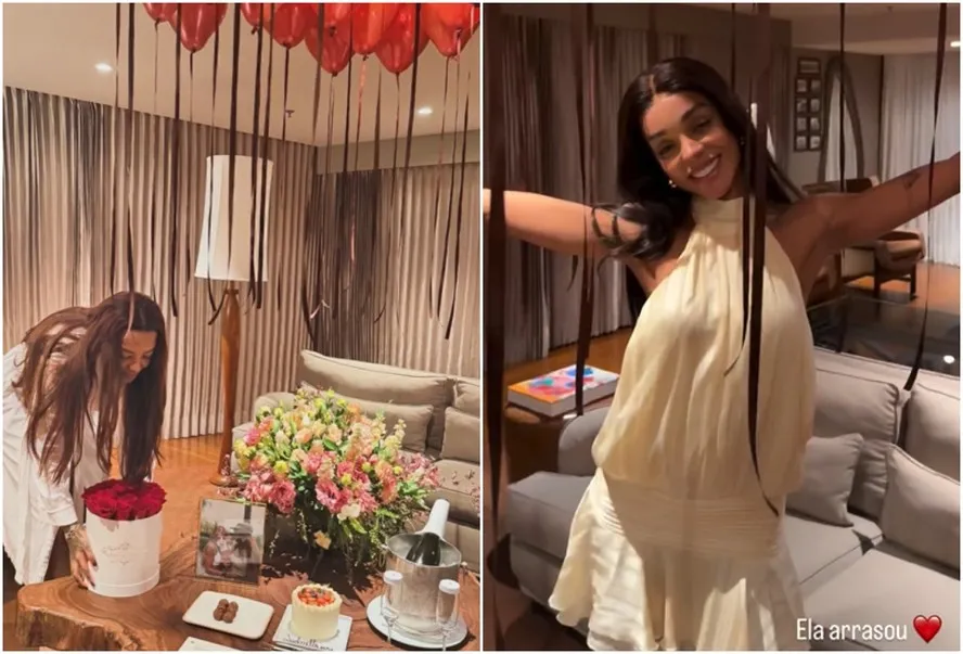 Ludmilla comemora 31 anos com surpresa de Brunna e momento encanta fãs