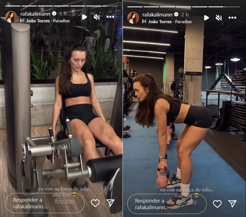 Rafa Kalimann marca retorno aos exercícios após seis meses e compartilha nova rotina