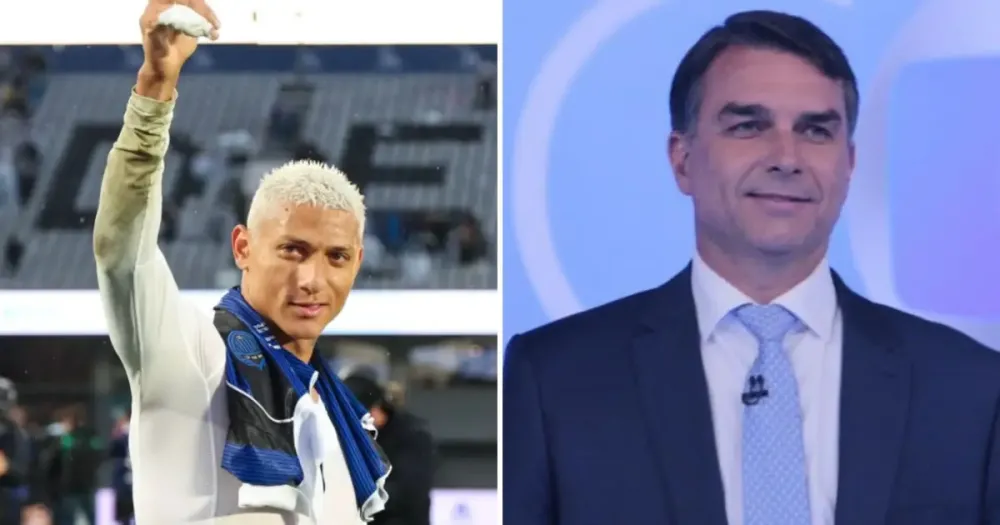 Apoiador de Flávio Bolsonaro na corrida presidencial, Neymar reagiu à publicação do ex-companheiro de Seleção. (Reprodução/@richarlison | Globo/ Manoella Mello)